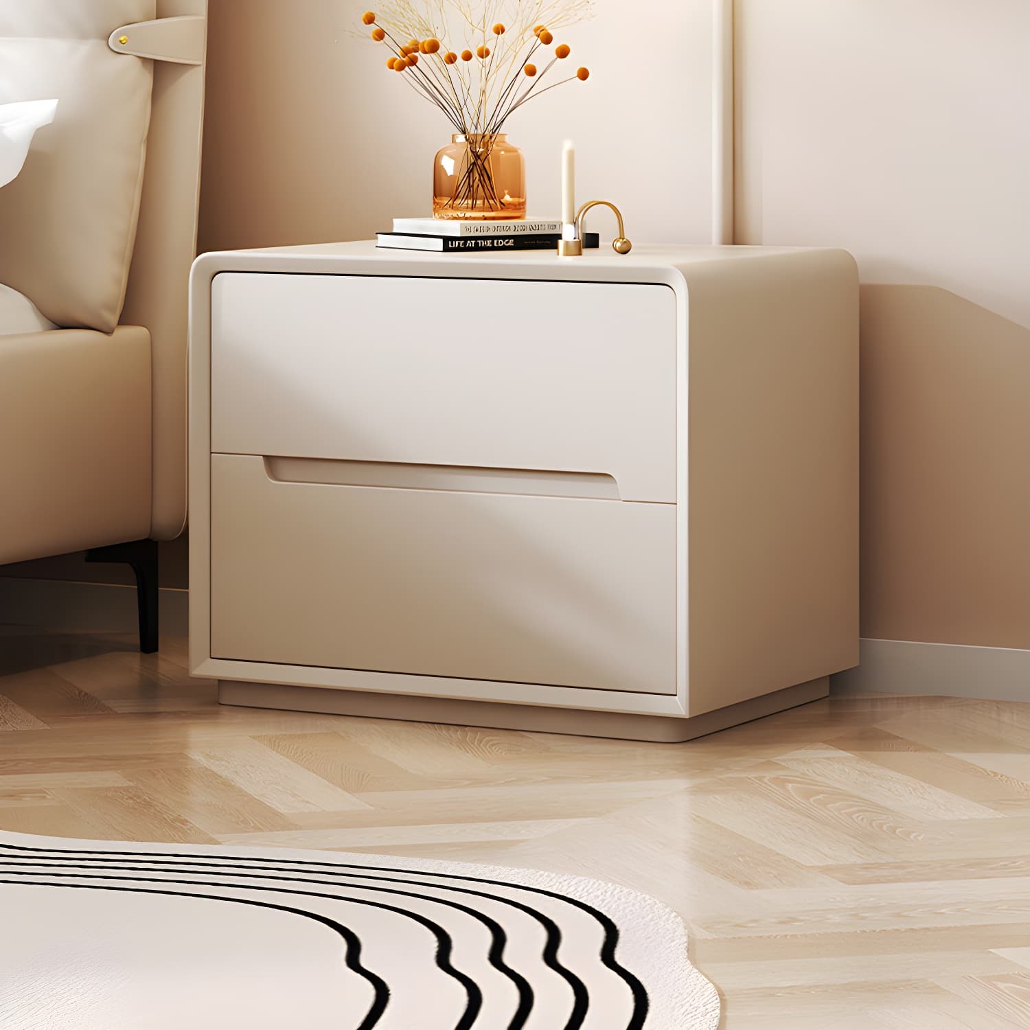 Modern Wood Drawer Nightstand for Small Spaces with 2 Drawers in Narrow Design thumbnail 19