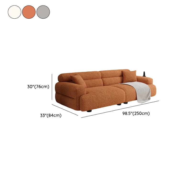 Modern Solid Color Tear Resistant Standard Sofa in Light Gray/White/Citrus Color with 4-seater/Seats 5/3-seater and 2 Pillows thumbnail 10