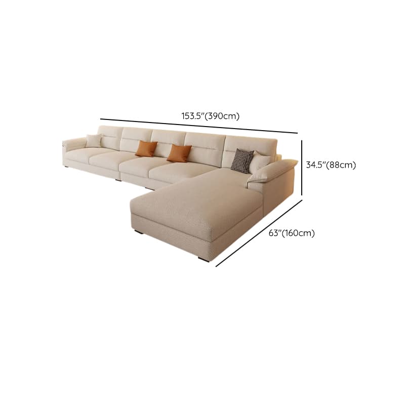 Straight Tear Resistant Sofa with Cushion Back in Ivory, Seats 4/3 Person, Horizontal Orientation, and Recessed Arm thumbnail 18