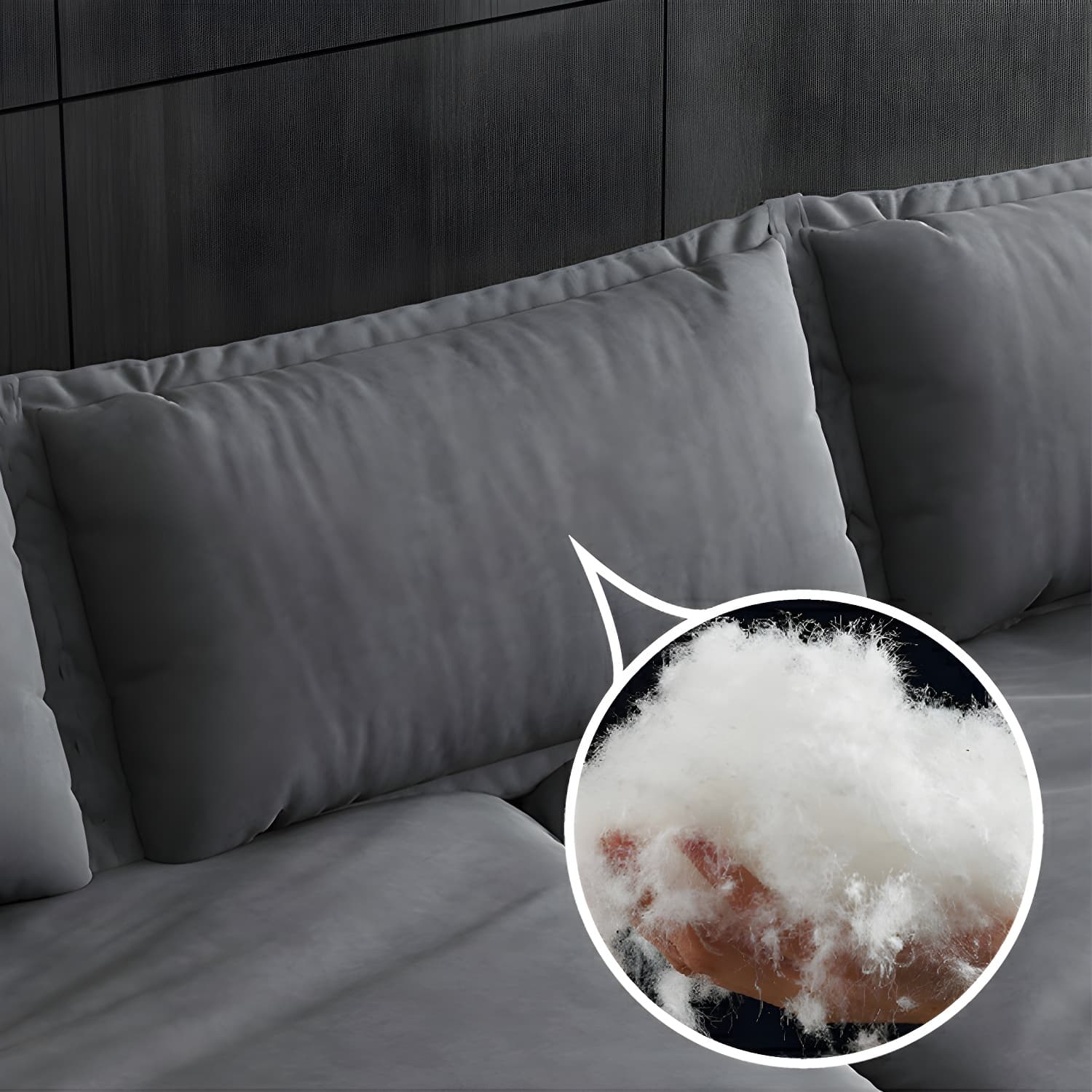 Modern Gray Abrasive Cloth Upholstered Stationary Sectional Sofa with Wood Frame thumbnail 6