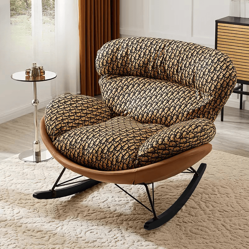Simple Upholstered Rocking Chair with Padded Comfort thumbnail 5