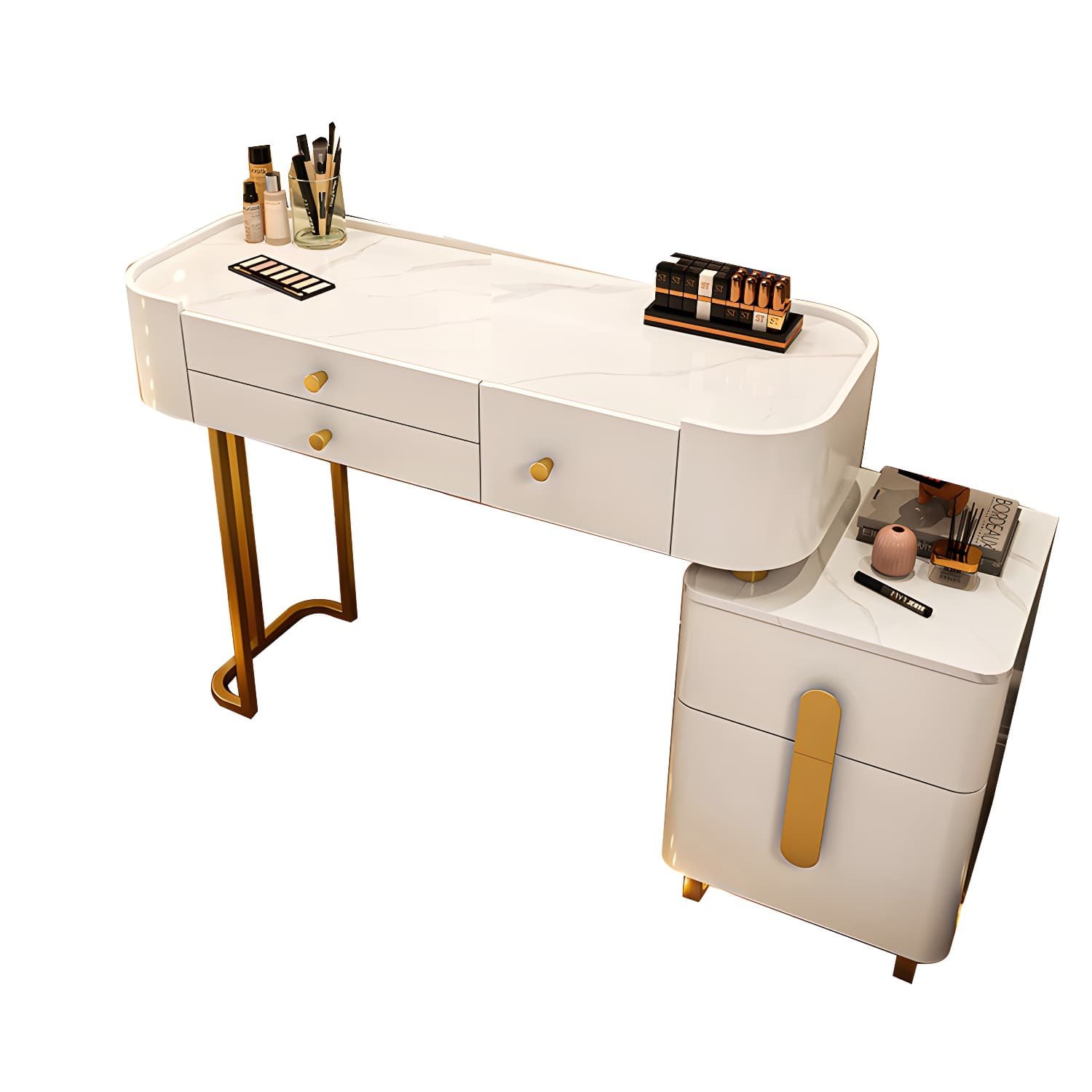 Modern Solid Wood Makeup Vanity Desk Bedroom Vanity Dressing Table Set thumbnail 13
