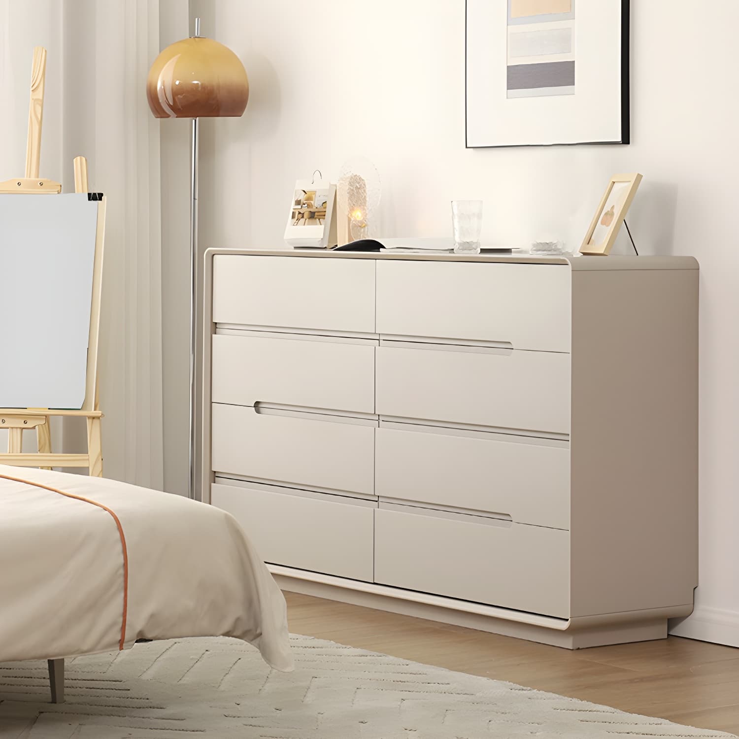 Light Oak Modern Dresser with Solid Wood Construction and Soft-Close Drawers thumbnail 5