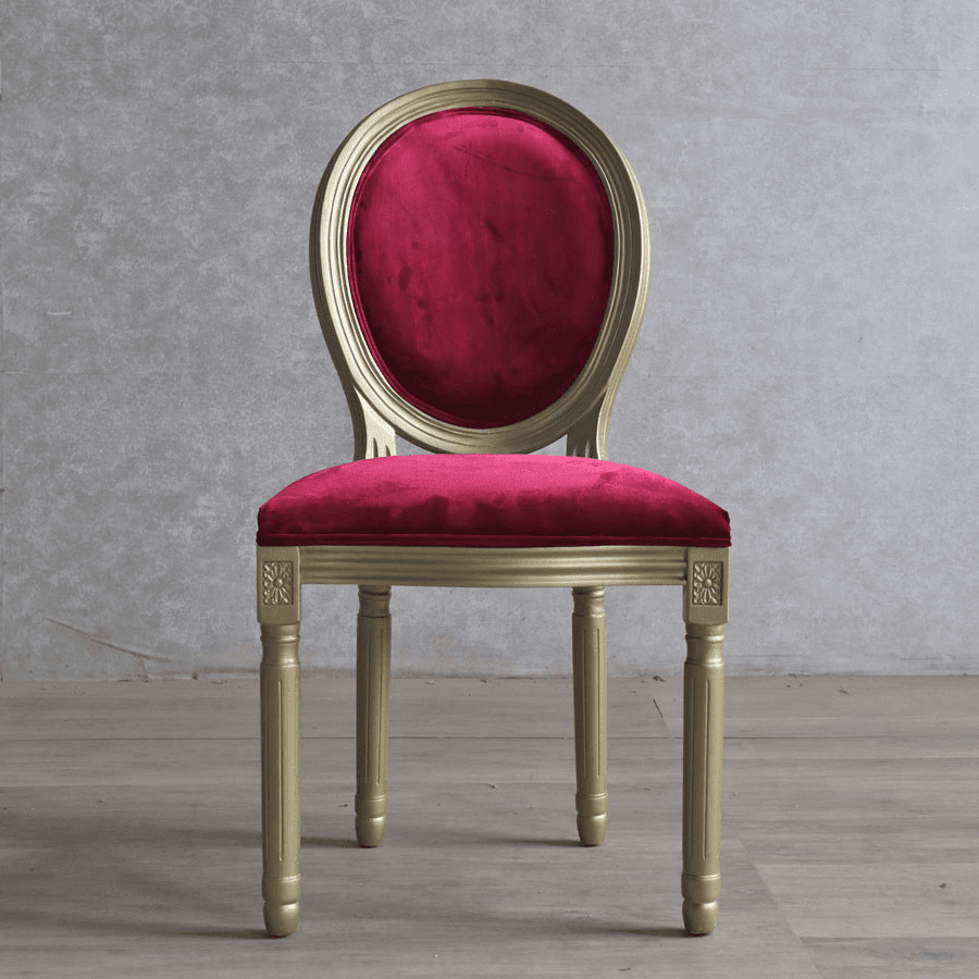 Golden Legged King Louis Back Armless Chair for Dining Room, Outlined Frame with Foot Pads, Steady and Stable thumbnail 6