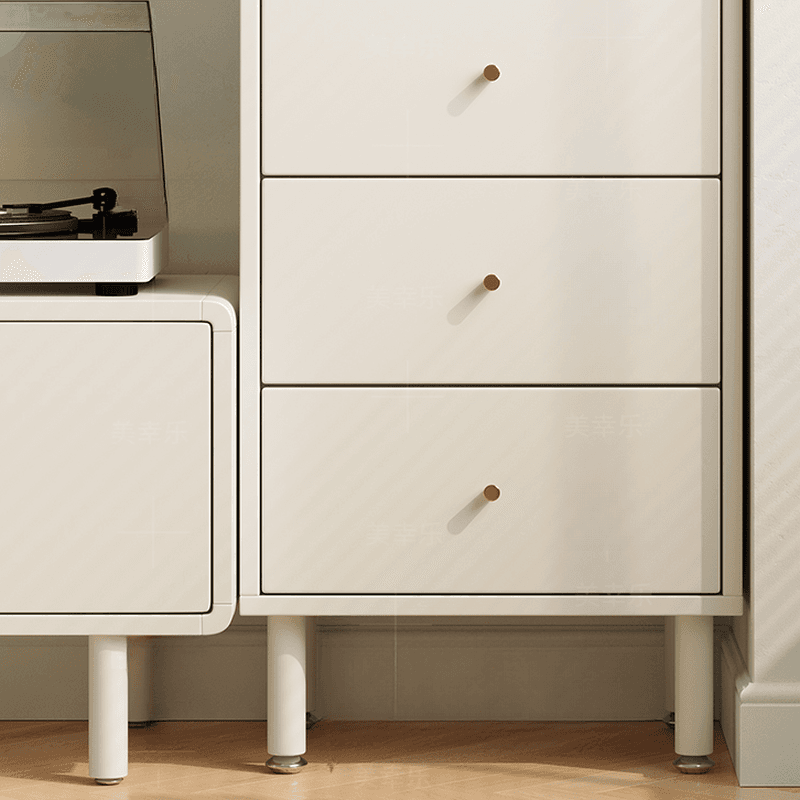 Chalk French Provincial Raw Wood Combo Dresser for Parlor with 5/6/4 Drawers and Hutch in Vertical Orientation thumbnail 4