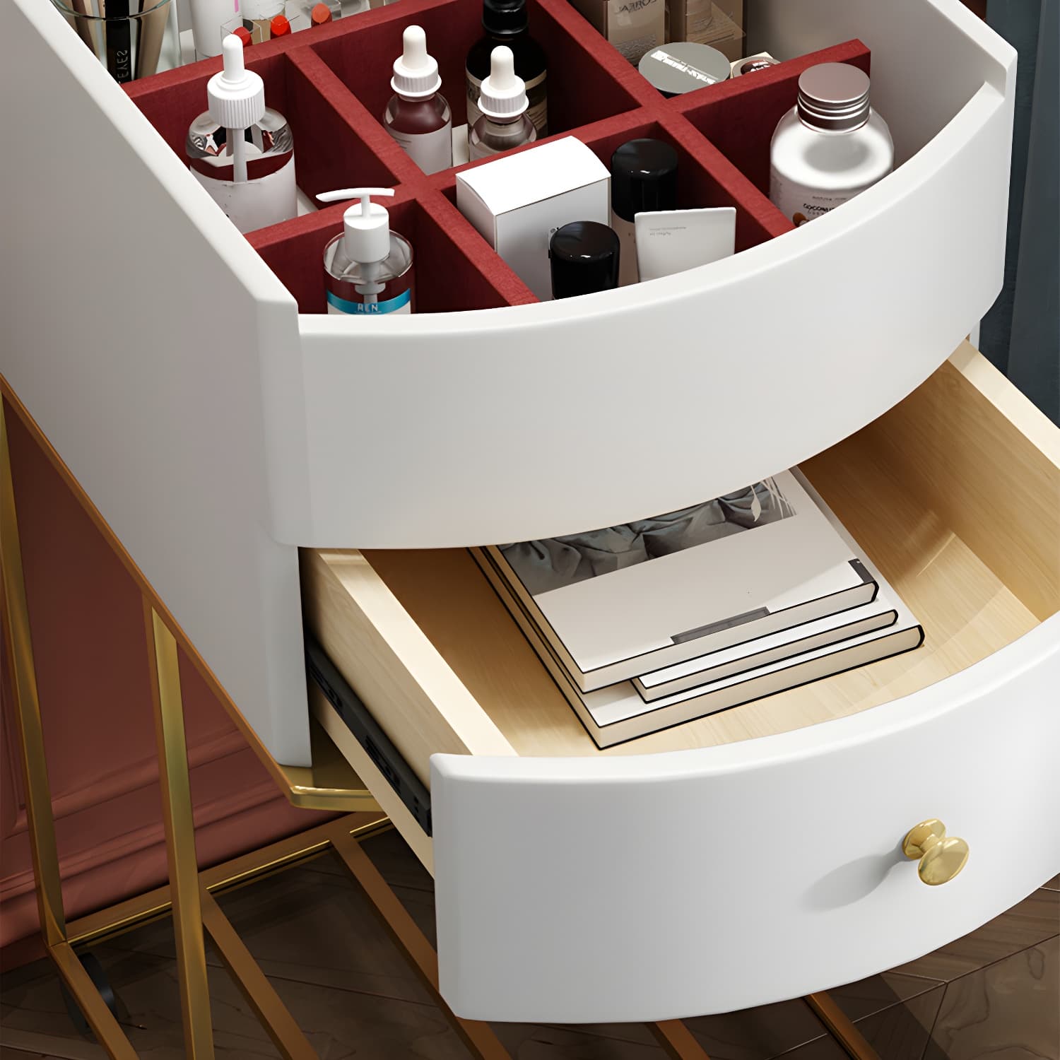 42.5" Height Flip-top Vanity Set with Mirror and Drawer for Bedroom thumbnail 10