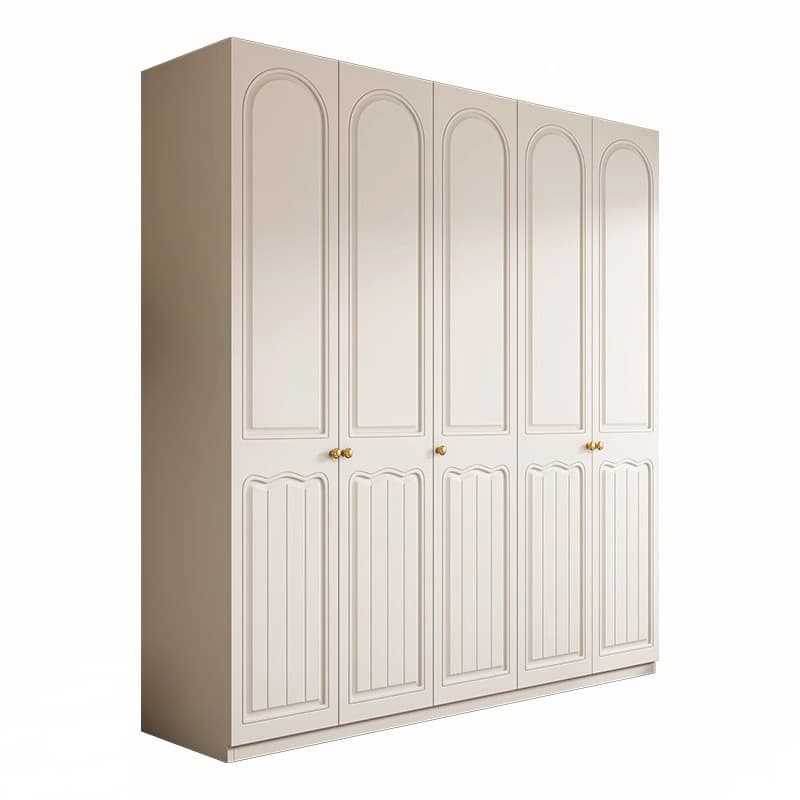 Chalk Minimalist Laminate Cabinet Armoire with Compartments, Interior Shelves, and Clothing Rod thumbnail 4