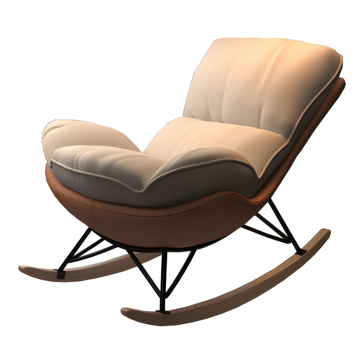 Modern Tufted Cushions Glider Spindle Children Glider with Ottoman thumbnail 16