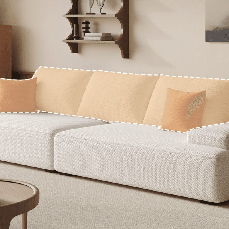 Modish Solid Color Stain Resistant Standard Sofa in Black/Light Gray/Beige for 6-Seater with 2 Pillows thumbnail 11