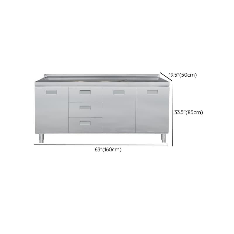 Minimalist Standard/Narrow Metal Buffet Table Kitchen Cupboards with 3 Shelves & 4 Doors/3 Doors/2 Doors thumbnail 15