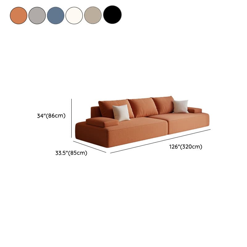 Modish Solid Color Stain Resistant Standard Sofa in Black/Light Gray/Beige for 6-Seater with 2 Pillows thumbnail 18