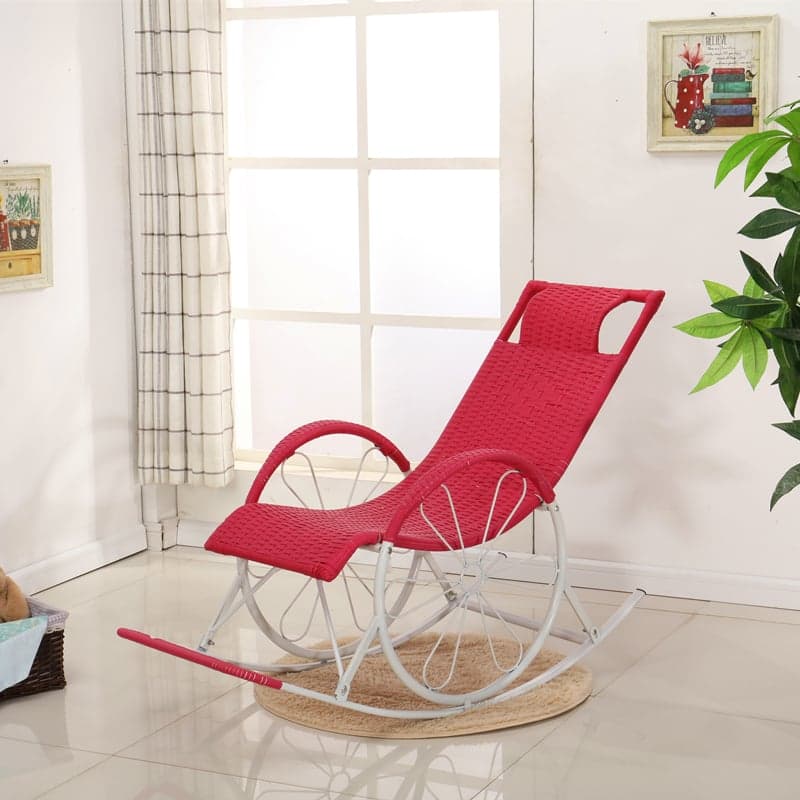 Ergonomic Wicker Front Porch Rocking Chairs with Rear Back, Stationary thumbnail 19