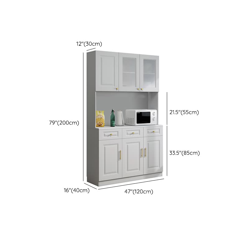 Glam White Wood Sideboard with Storage Cabinets and Included Adjustable Shelving thumbnail 14