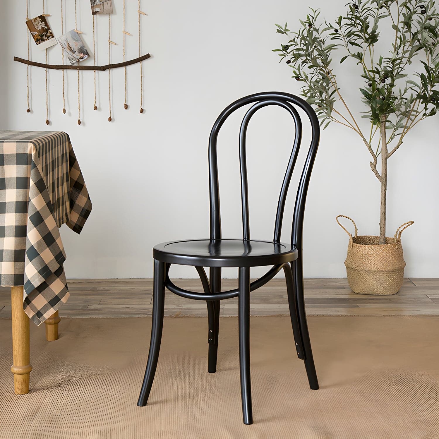 Modern Solid Beech Wood Chairs Kitchen Dining Windsor Back Side Chair Set thumbnail 1