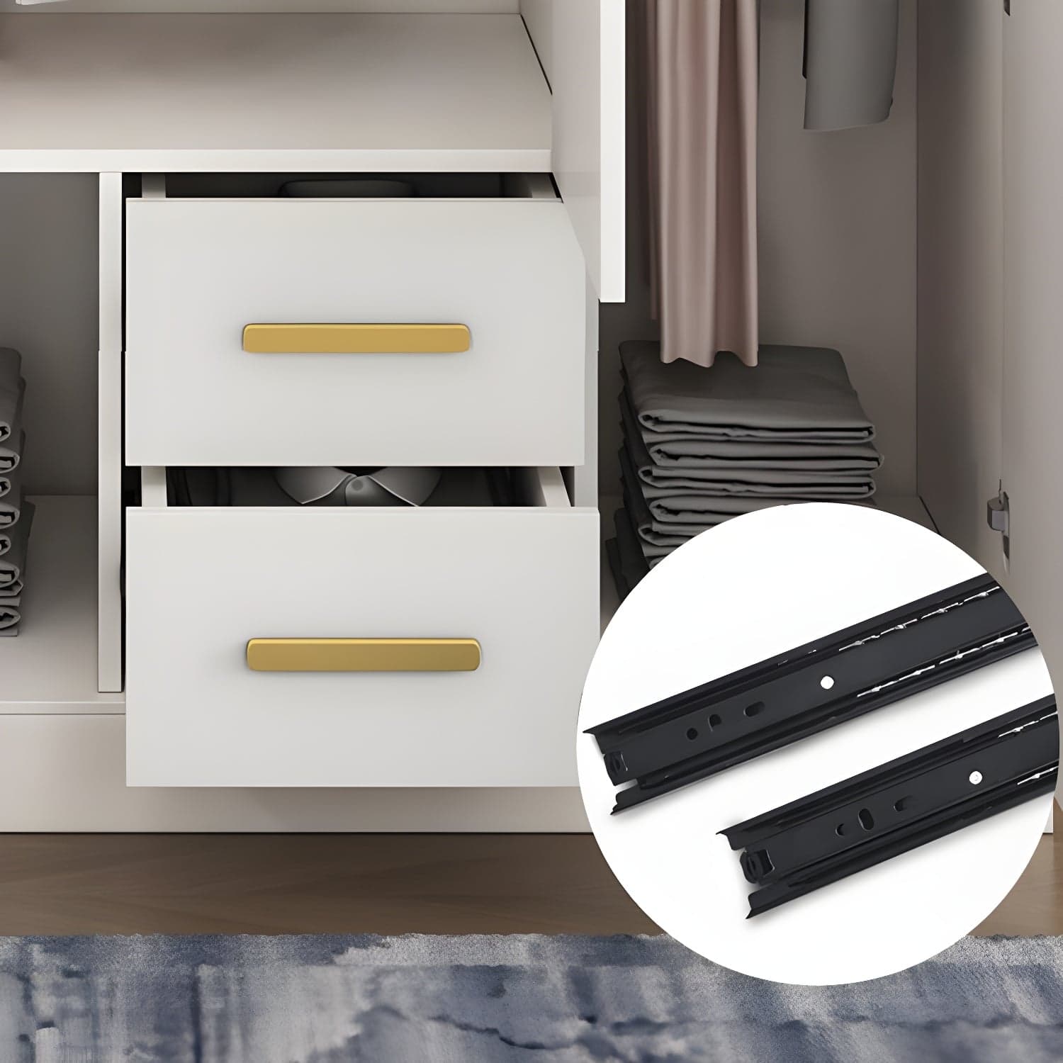 Contemporary Style Wardrobe Wooden Wardrobe Closet with Drawer thumbnail 16