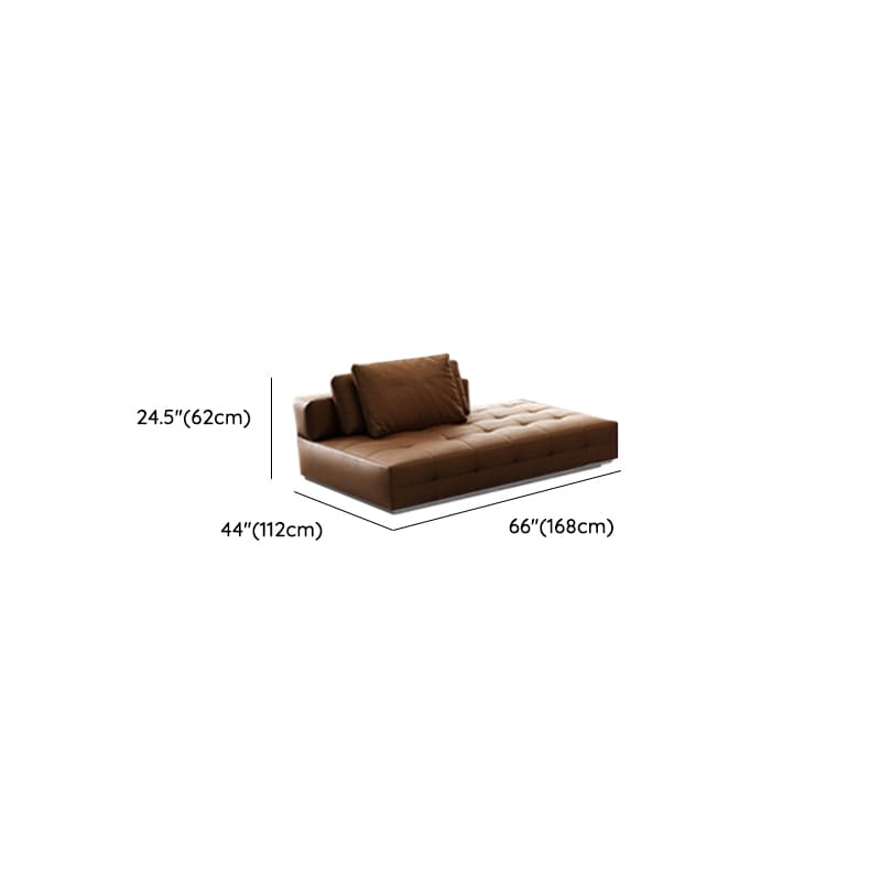 Tear Resistant Standard Sofa in Coffee Leather with 4 Pillows thumbnail 17