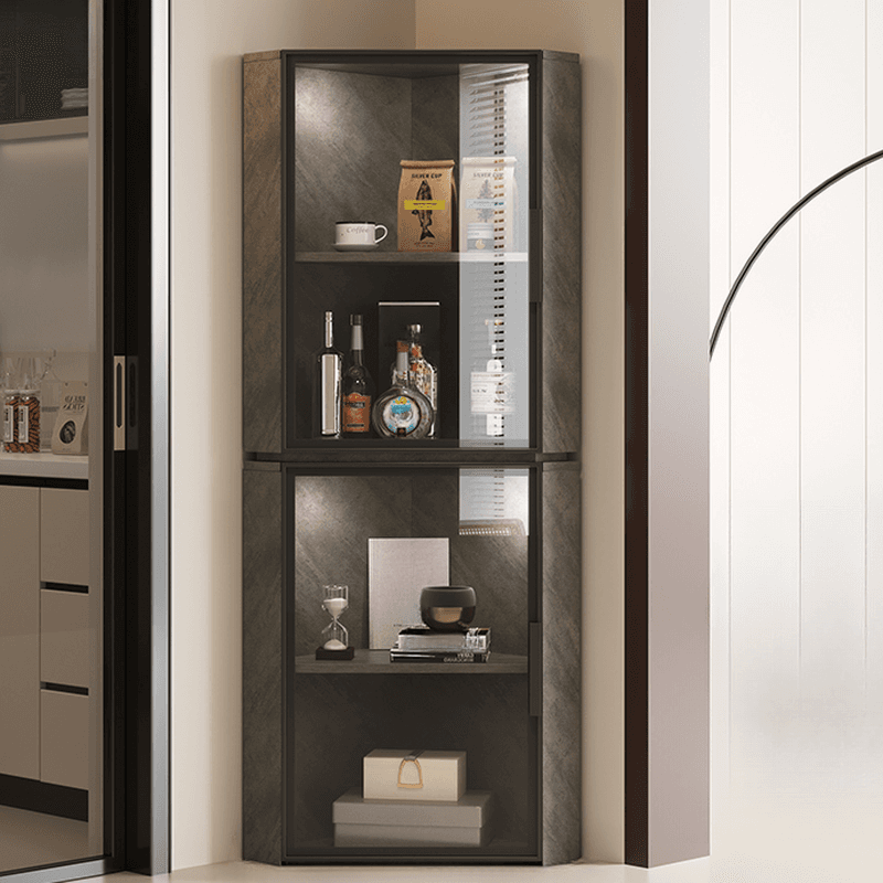 Nook Detached Accent Cabinet with Damp-proof and Scratch-immune Features, Glazed Door, Grip Bars, and Midnight Black/Chalk/Sepia Top thumbnail 3