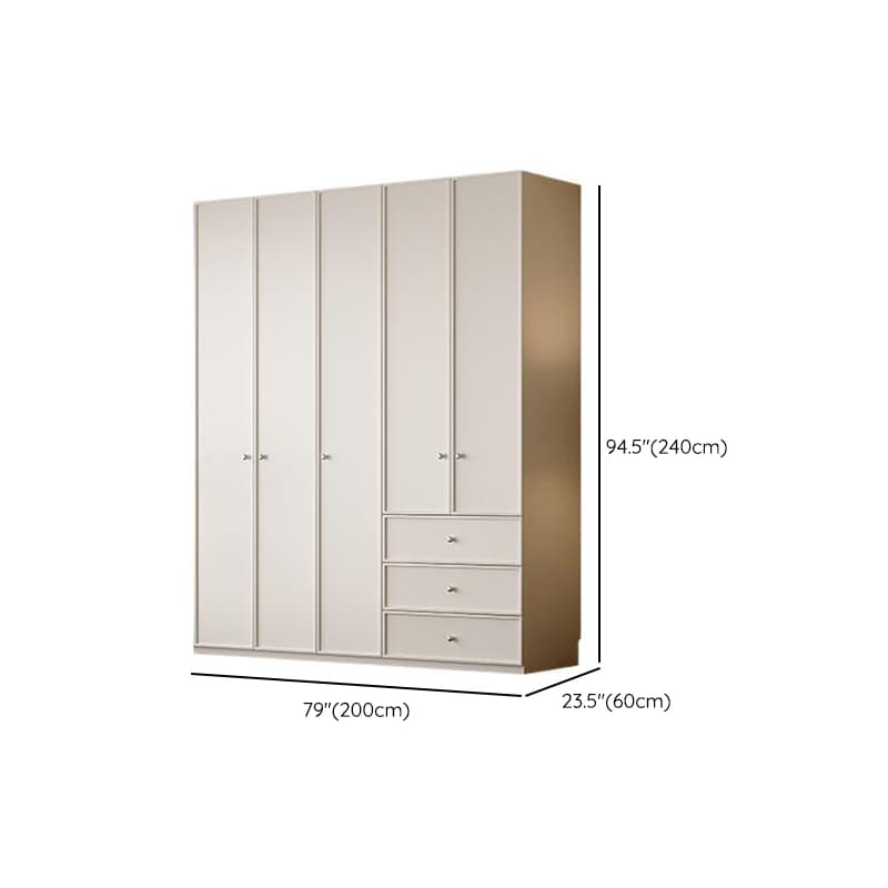 Chalk Modern Wooden Standalone Almirah with 3-Drawer/6-Drawer, Interior Shelves, and Hanging Rod thumbnail 19
