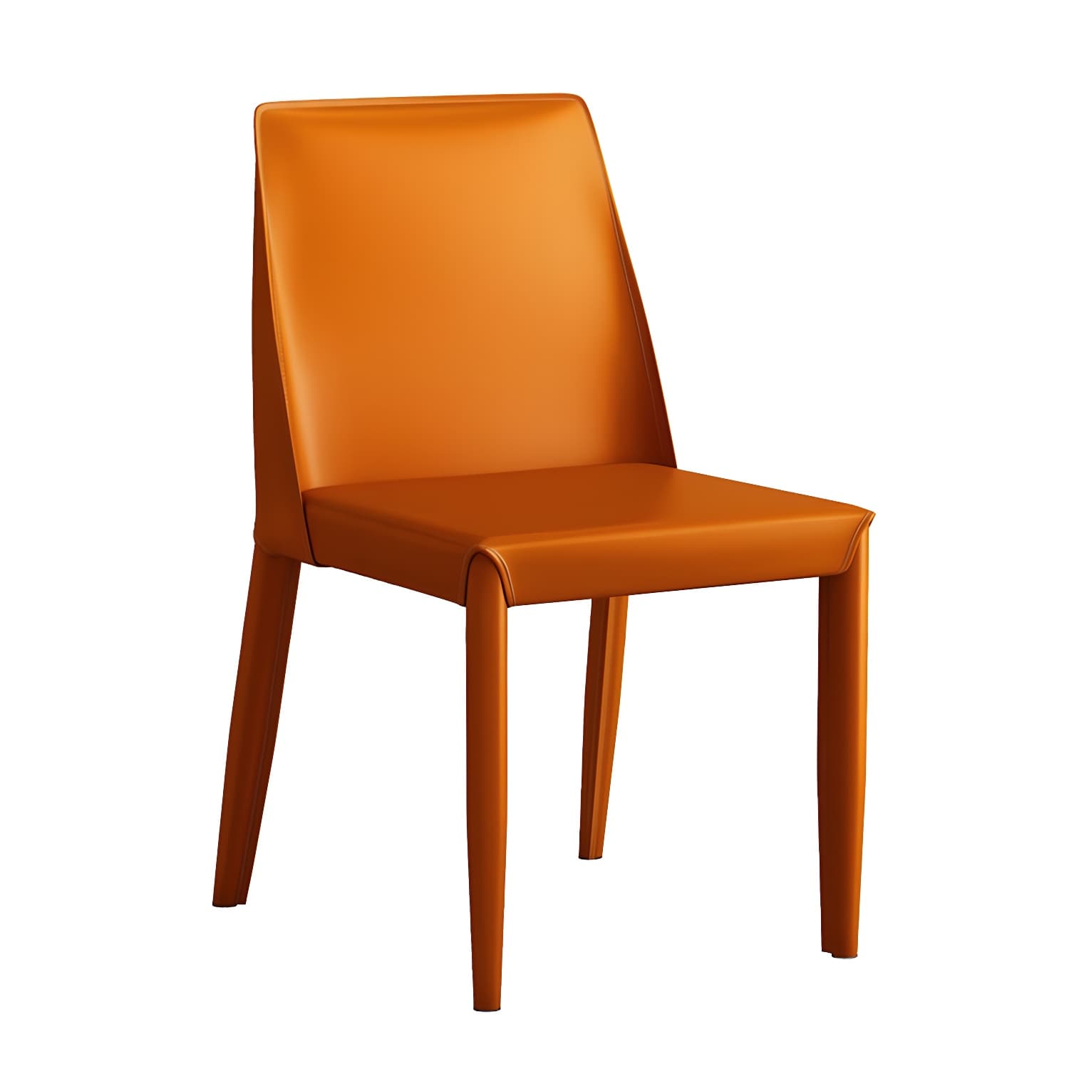 Modern Leather Dining Chair Parsons Furniture with Steel Legs in Matte Finish for Home thumbnail 16