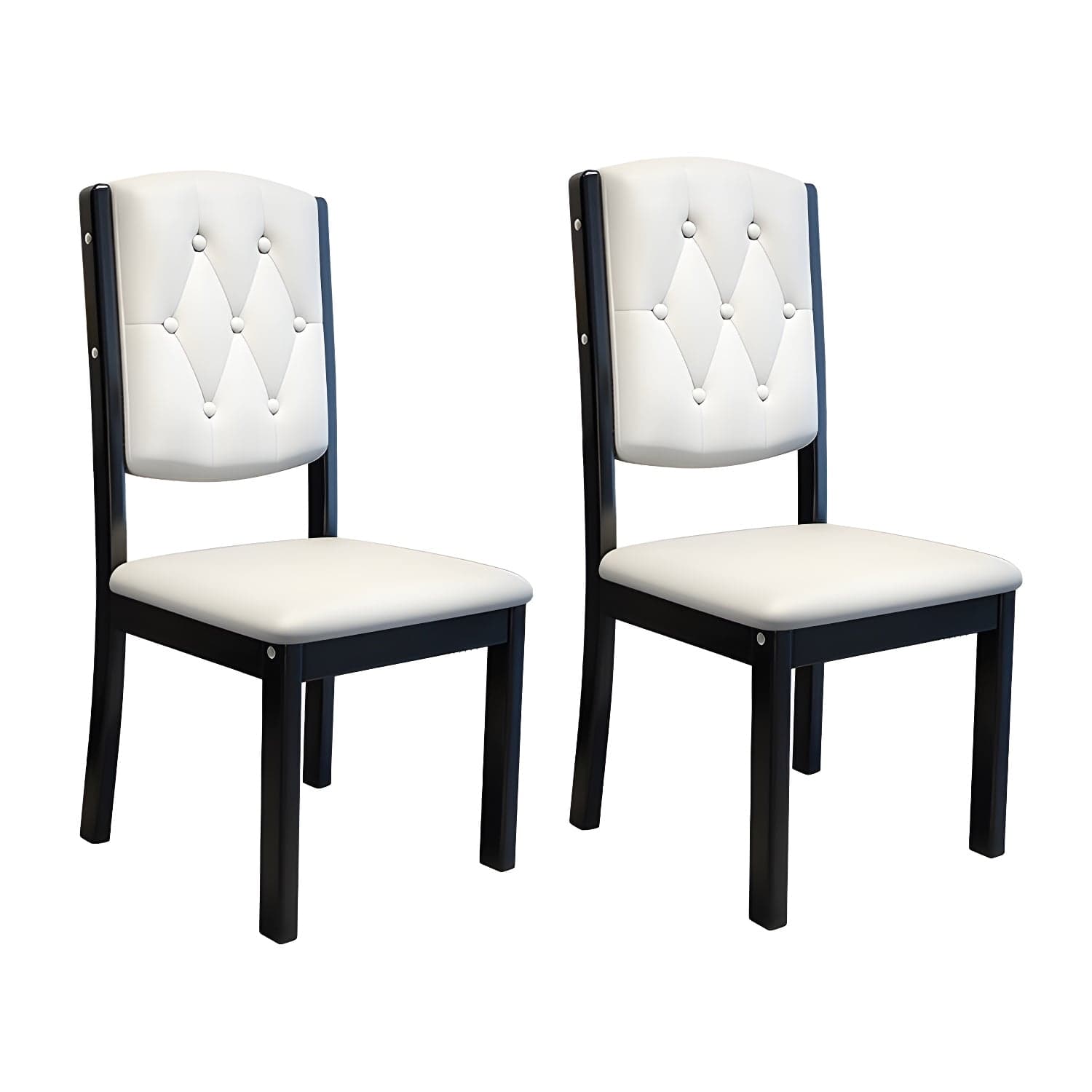 Matte Finish Leather Side Chair with Solid Wood Base for Home thumbnail 8
