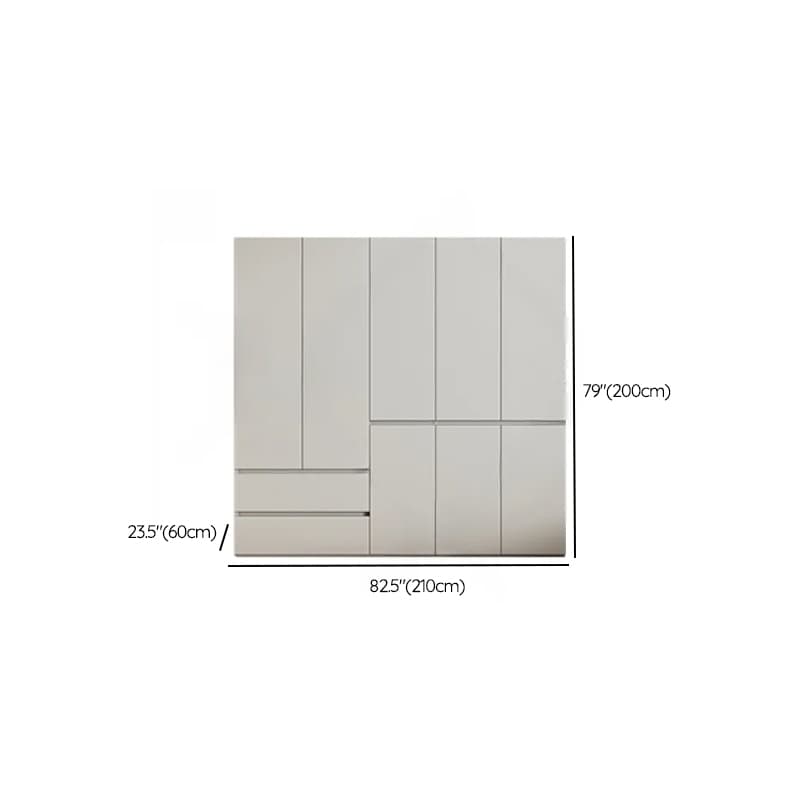 Cream Trendy Reclaimed Wood Wardrobe Armoire with Soft Close Drawer, Soft Close Door, Interior Shelves, and Clothing Rod thumbnail 72