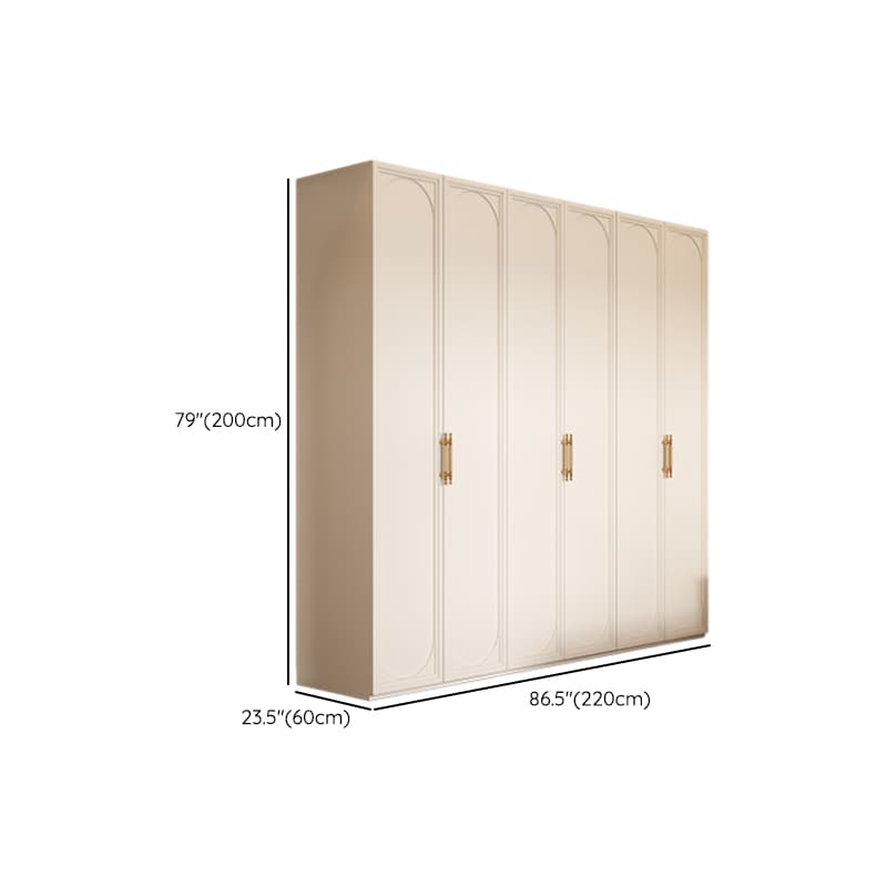 White Minimalist Laminate Wardrobe Closet with Compartments, Soft Close Door, Interior Shelves, and Clothing Rod thumbnail 15
