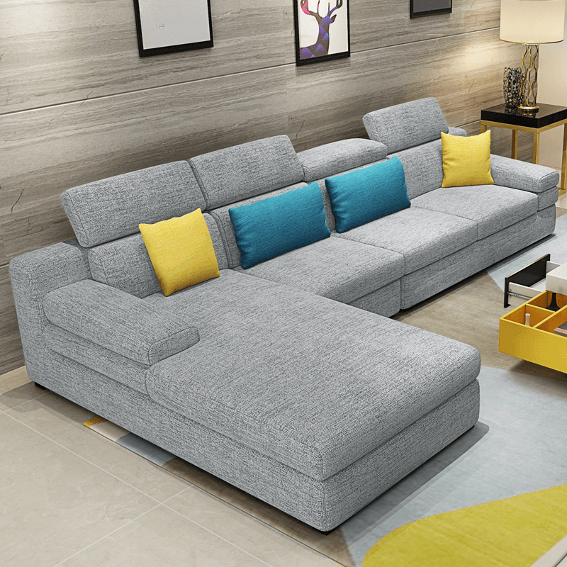 L-Shape Sofa Chaise with Left Hand Facing Orientation, Standard Foam Seat, Adjustable Headrest, and Concealed Support thumbnail 6