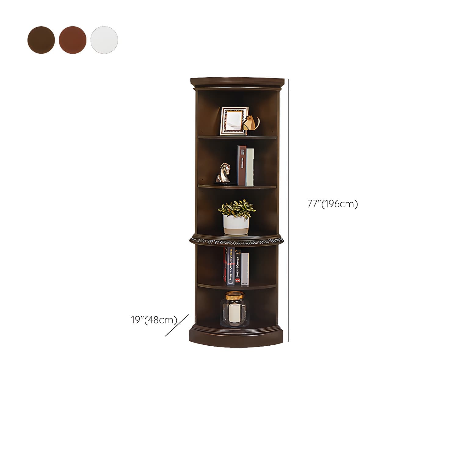 Solid Wood Triangle Corner Cabinet in Rubber Wood with Storage Shelves thumbnail 17