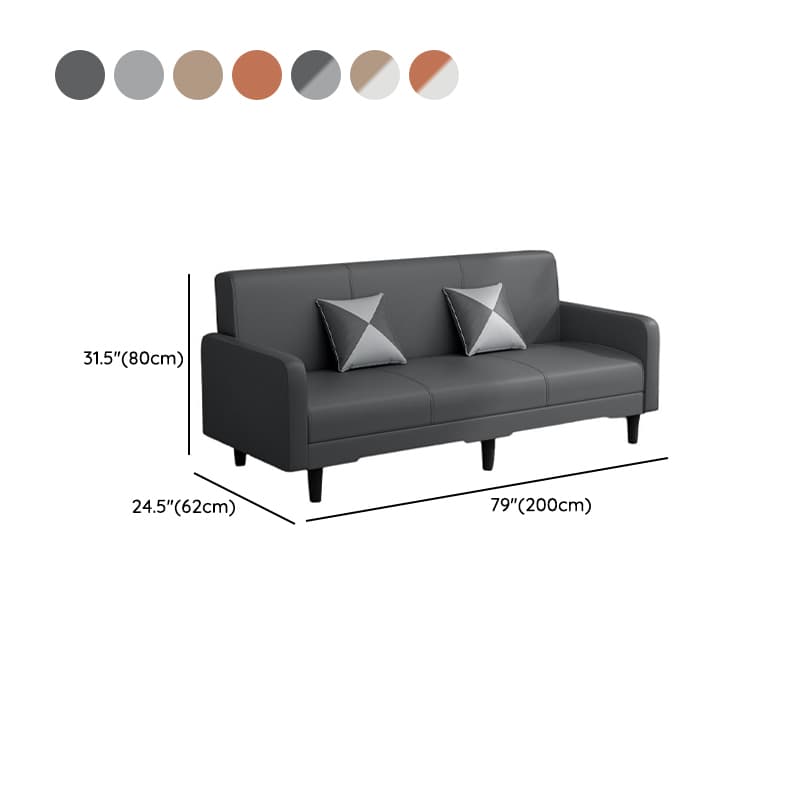 Trendy Solid Color Stain Resistant Standard Sofa in Grey/Cerulean/Beige with Arm, 4-seater/Seats 3 and 2 Pillows thumbnail 32
