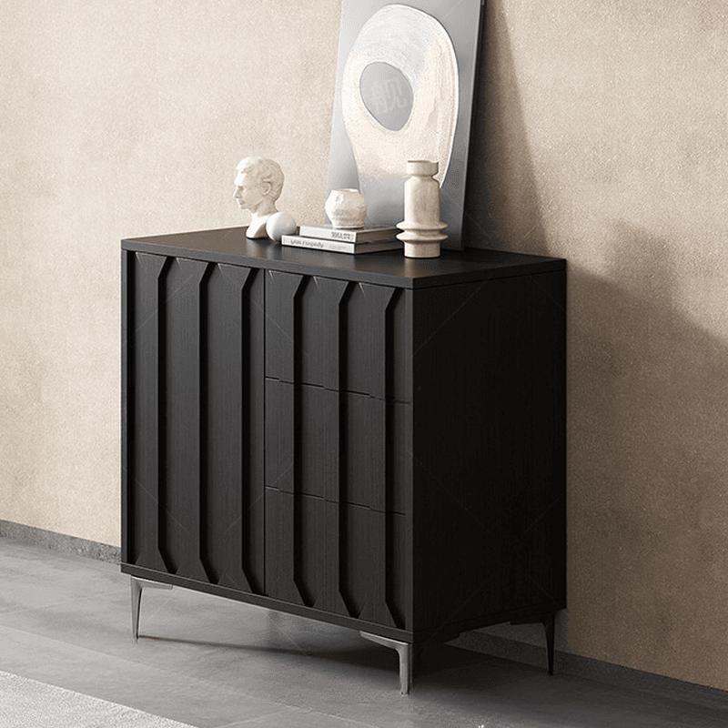 Simplistic Sideboard with 3 Drawers, Hutch, 2 Shelves, and Laminate Countertop Featuring 2 Doors/1 Door Cabinets