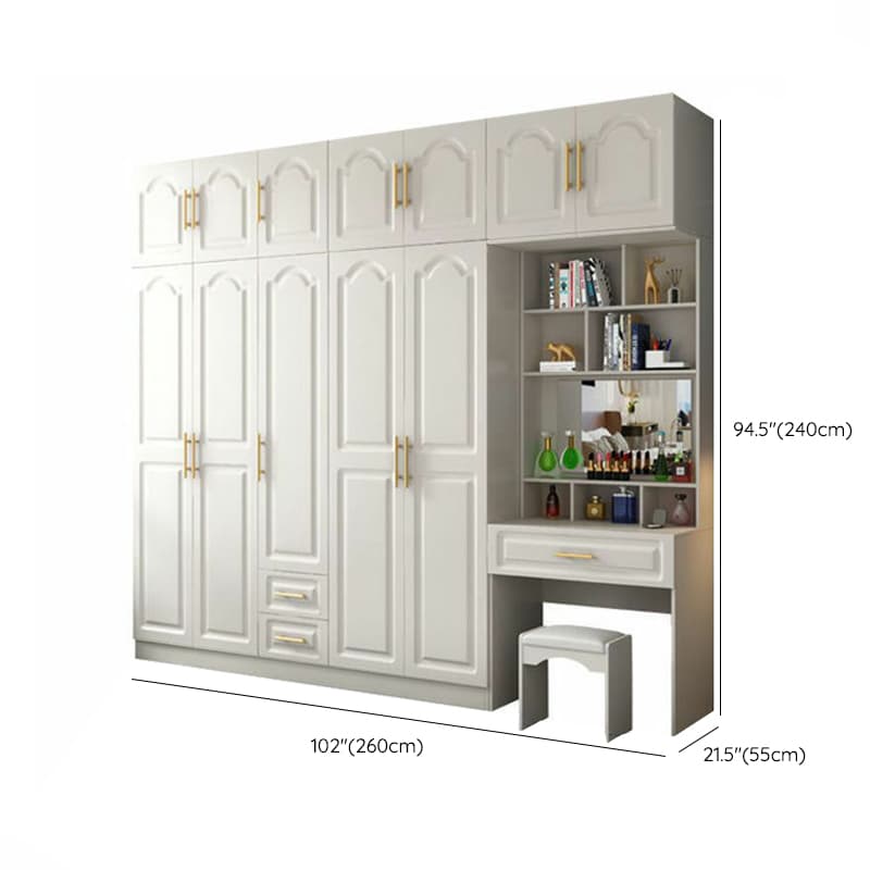 Contemporary Wood Chalk Wardrobe Closet with Interior Shelves&Clothing Rack&3-Drawer/6 Drawers/5-Drawer thumbnail 47