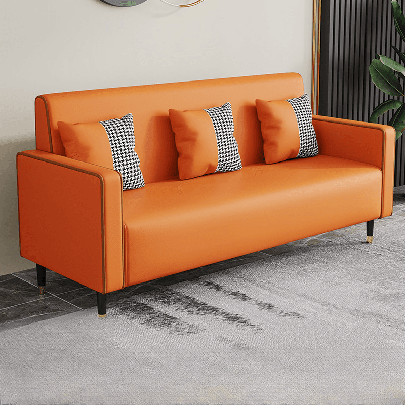 Casual Solid Color Water Resistant Sofa Couch in Grey/Cream/Citrus Color for 3 Person with Square Arm and 3 Pillows thumbnail 20