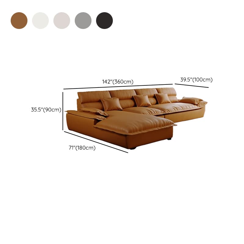 Modern Simple Style Midnight Black/Sepia/Chalk L-Shape Sofa Recliner Seats 5 thumbnail 24