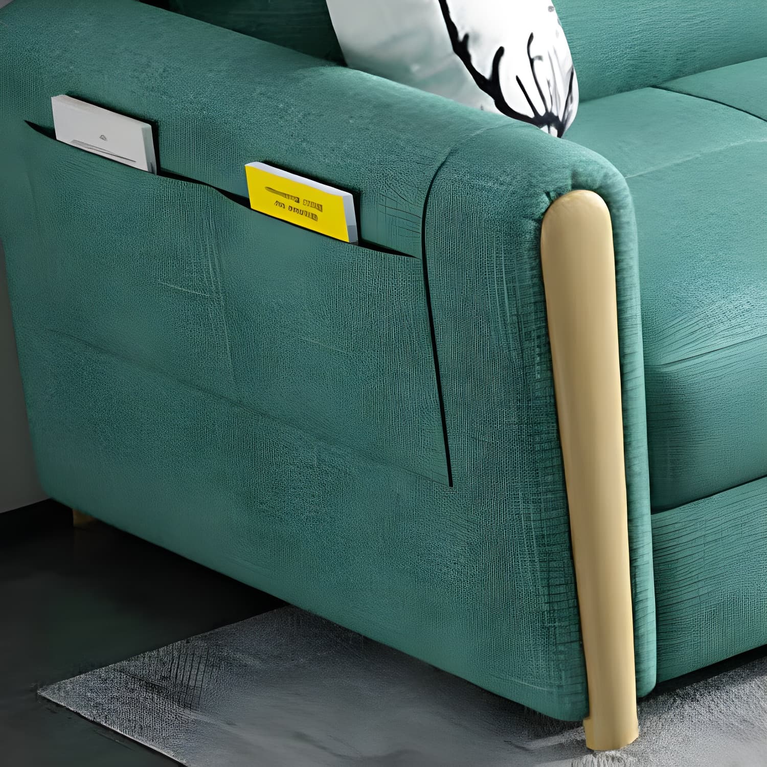 Grey Green Sectional Sofa with Under Seat Storage for Home and Room thumbnail 7