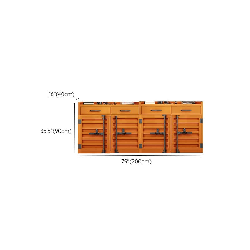 Metal Industrial Sideboard Credenza with Cabinet, Drawers, and Shelves - 40cm Width, 90cm Height thumbnail 16