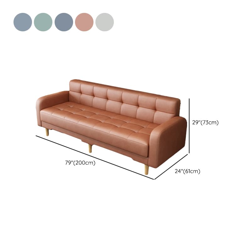 Square Arm Foldable Convertible Sofa with Biscuit Back for Living Spaces thumbnail 14