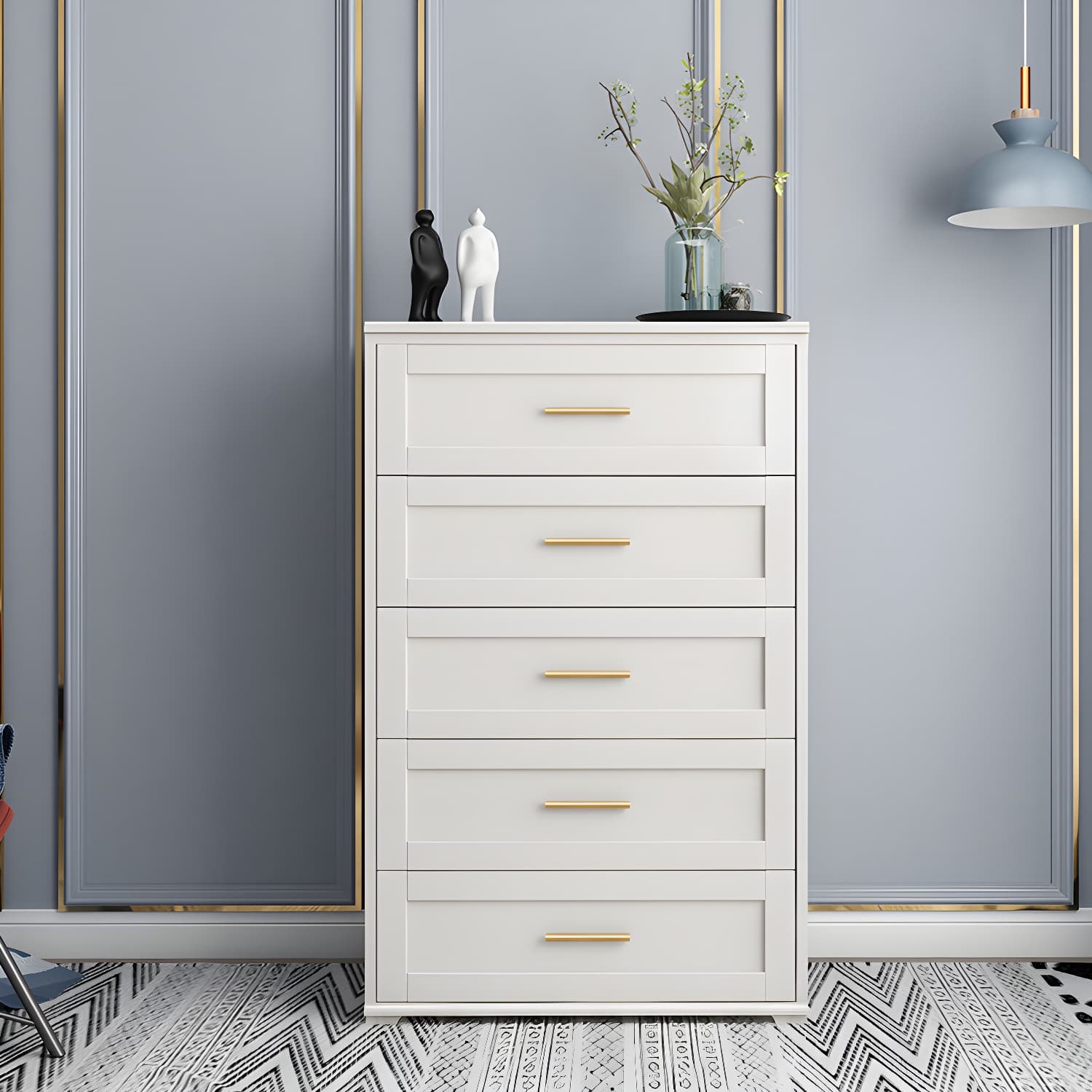 17.55-inch Width Solid Wood Storage Chest Classic Glam Storage Chest Dresser