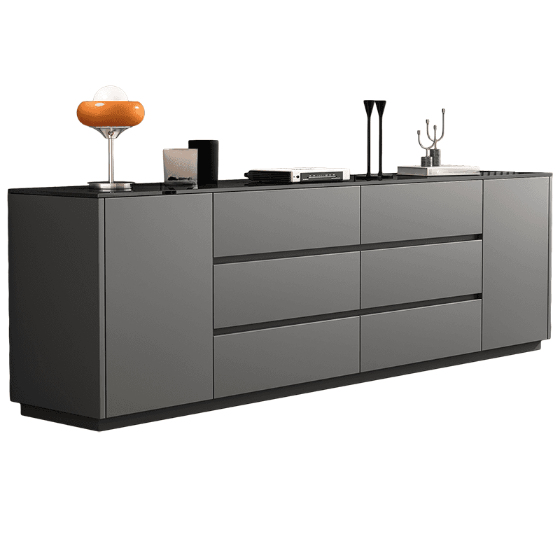 2-Door & 6 Drawers Rectangular TV Stand with Changeable Shelf for Sitting Room, 3 Tiers thumbnail 3