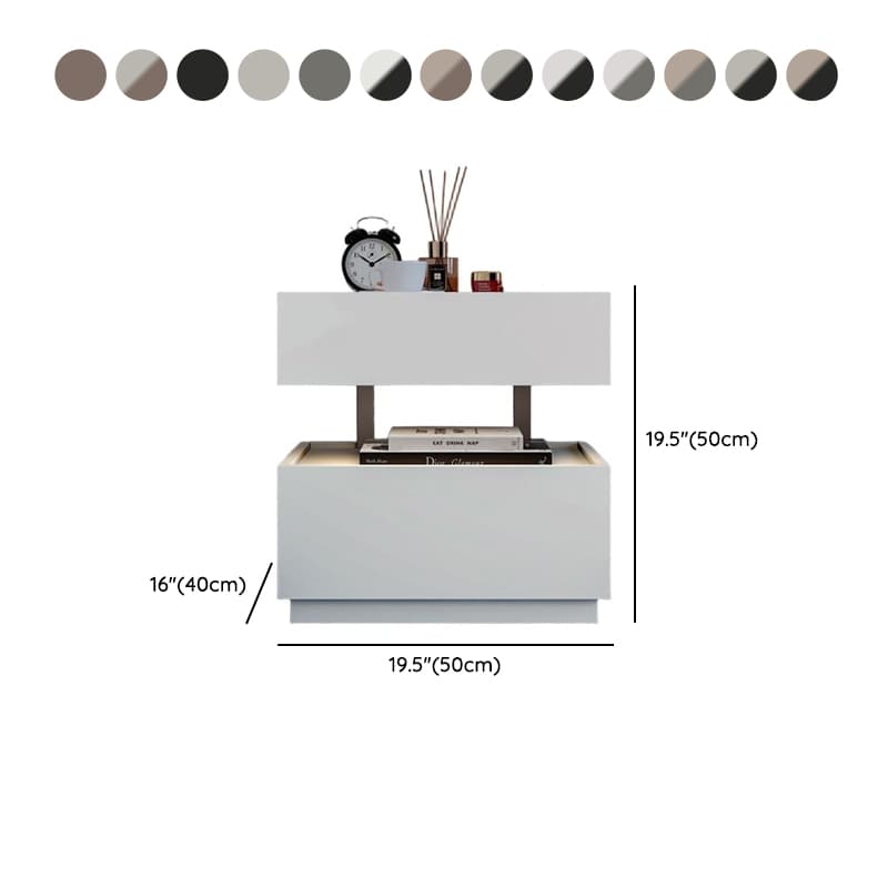 Organic Modern Nightstand With Drawer Organization with Particle Board Wood Countertop and Illuminating Lighting thumbnail 19