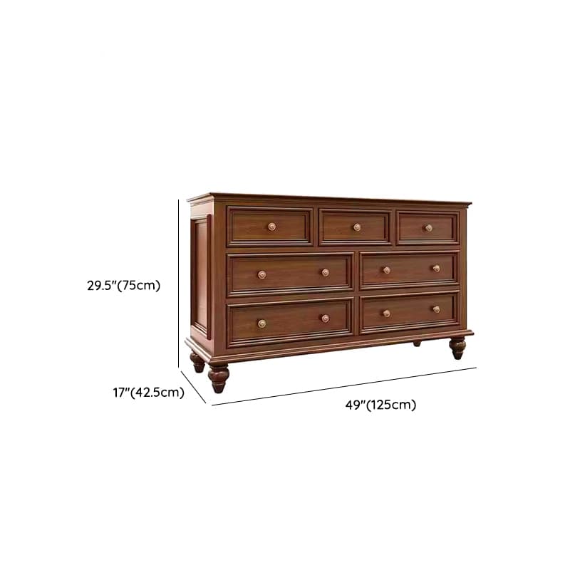 Cocoa Trendy Ash Wood Console Dresser/Semainier with 9/7/6 Drawers, Integrated Cable Management, Horizontal/Vertical thumbnail 13