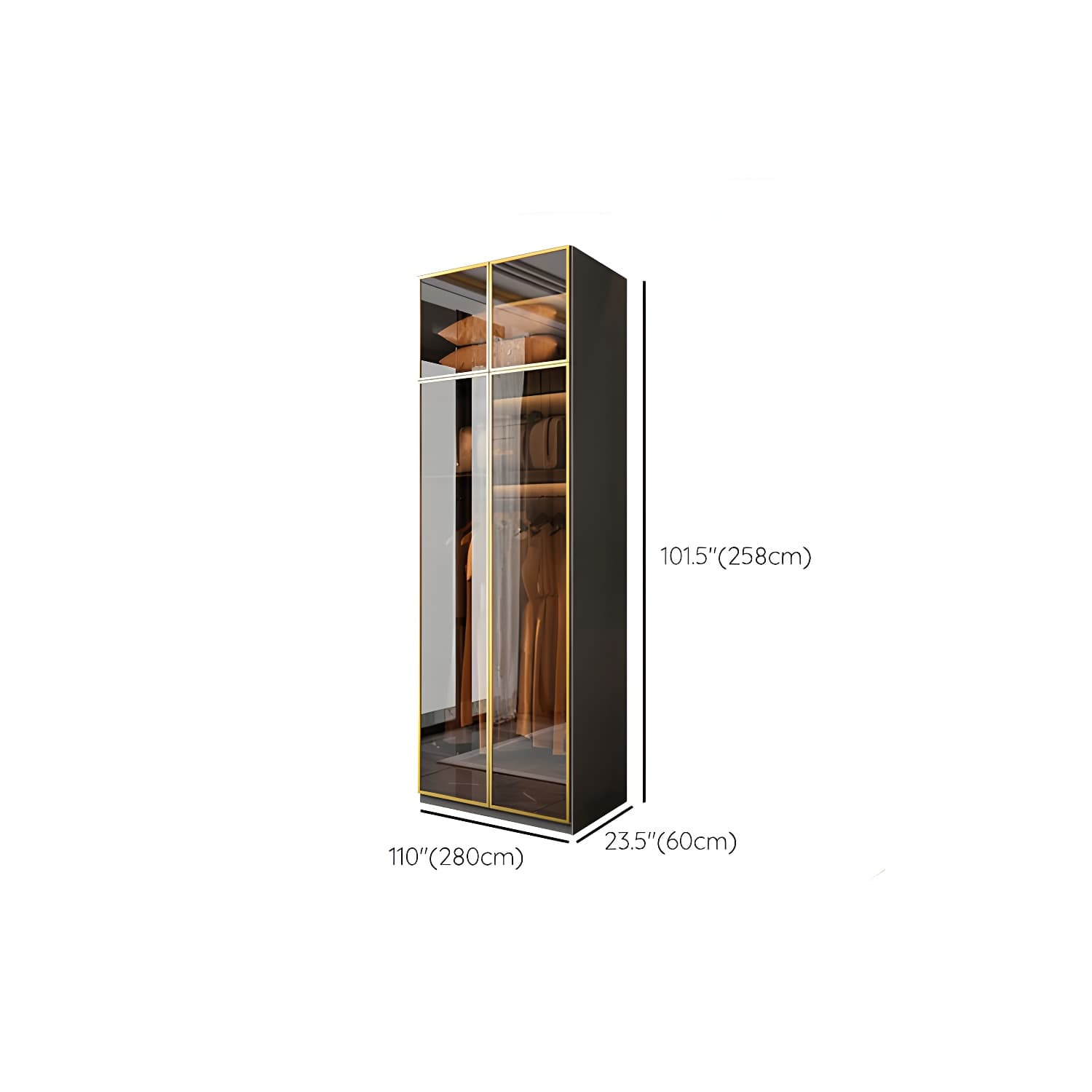Modern Glass Wardrobe Wardrobe Armoire Wardrobe Cabinet for Home thumbnail 25