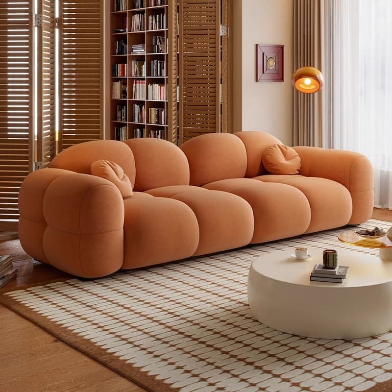 Versatile Grey/Blush/Amber Flannel Standard Sofa/Loveseat with Arm and Concealed Support thumbnail 5