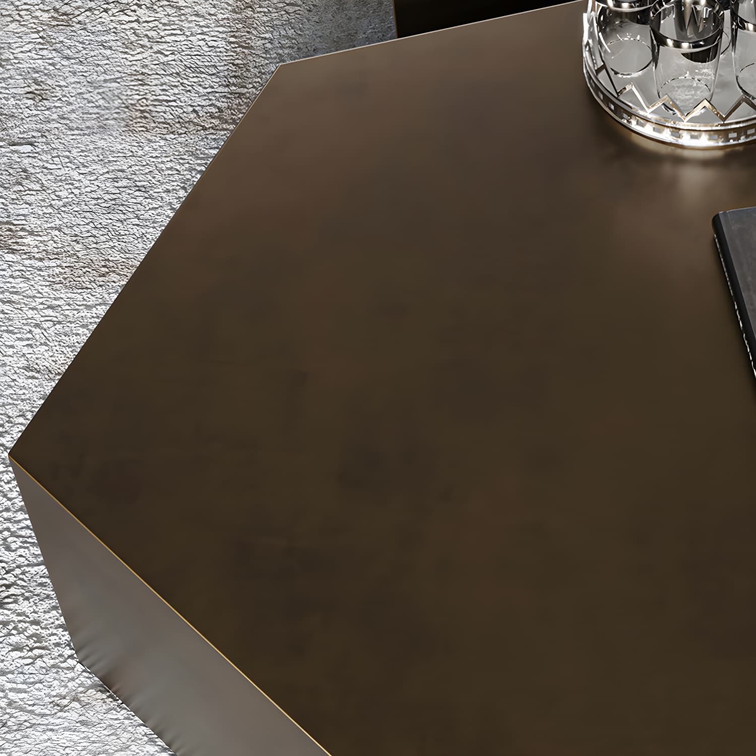 Abstract Shape Base Design Stainless Steel Hussey/bronze Free Shape Coffee Table thumbnail 10