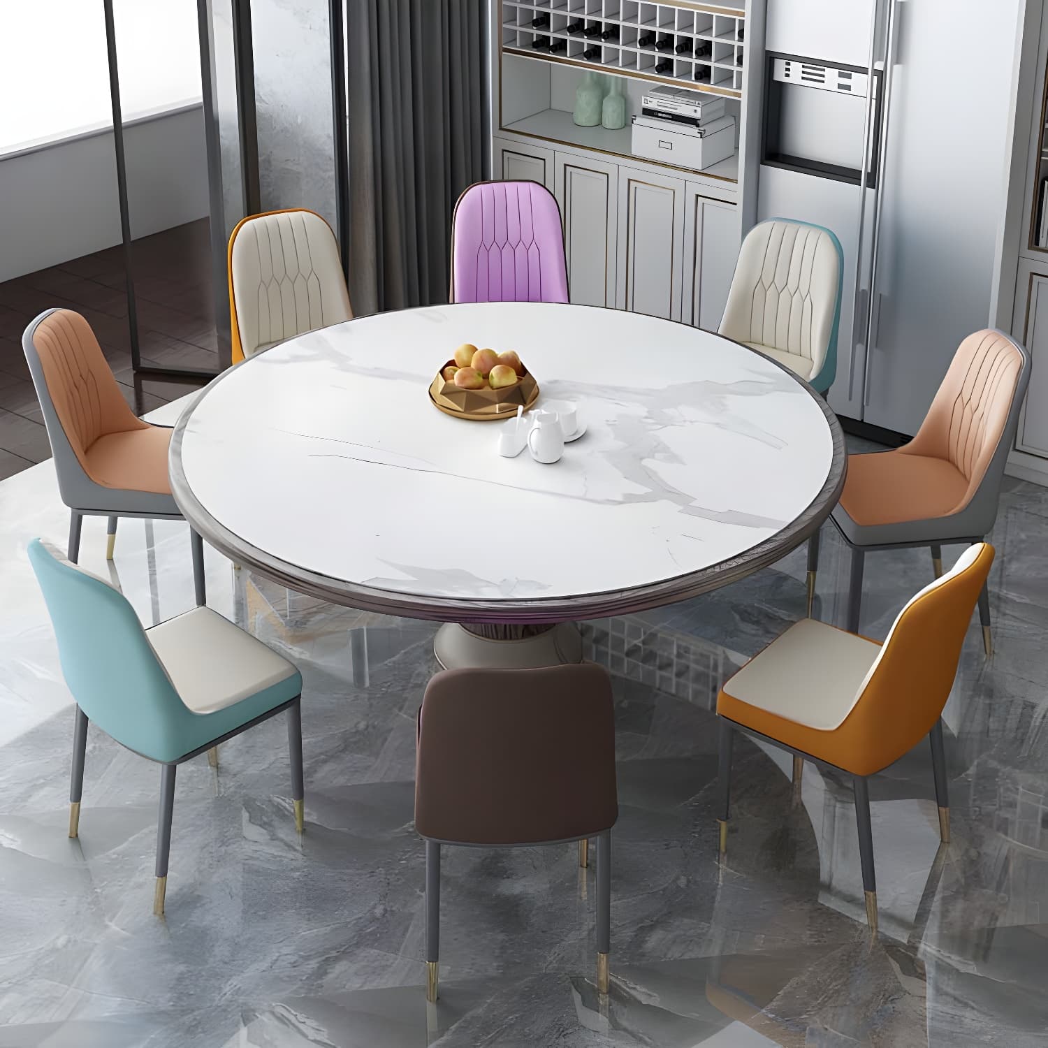 Metal Base Indoor Chair 18'' Wide Parsons Leather Chair for Restaurant thumbnail 13