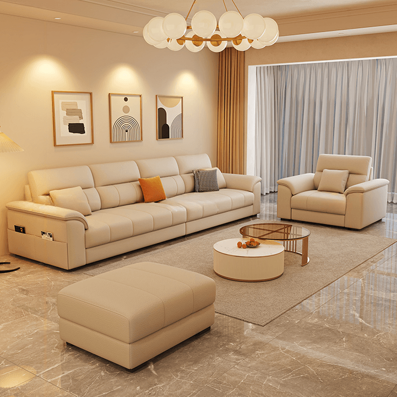 Straight/L-Shape Reversible/Horizontal Sofa/Sofa Recliner with Concealed Support & Natural Wood Frame thumbnail 2