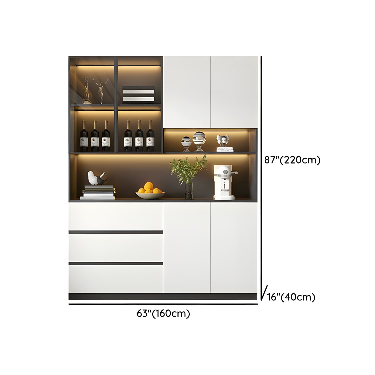 Living Room Modern Stone Sideboard Cabinet with Doors and Drawers thumbnail 10