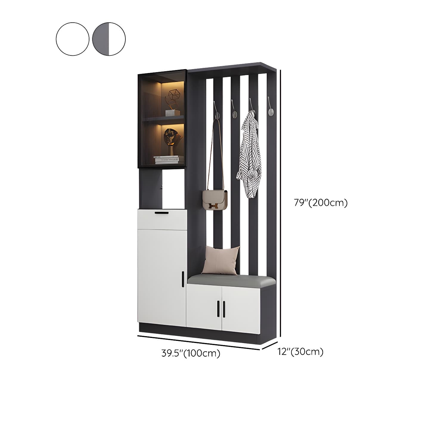 Contemporary Style Wooden 3-door Accent Cabinet with Drawer and Shelf thumbnail 16