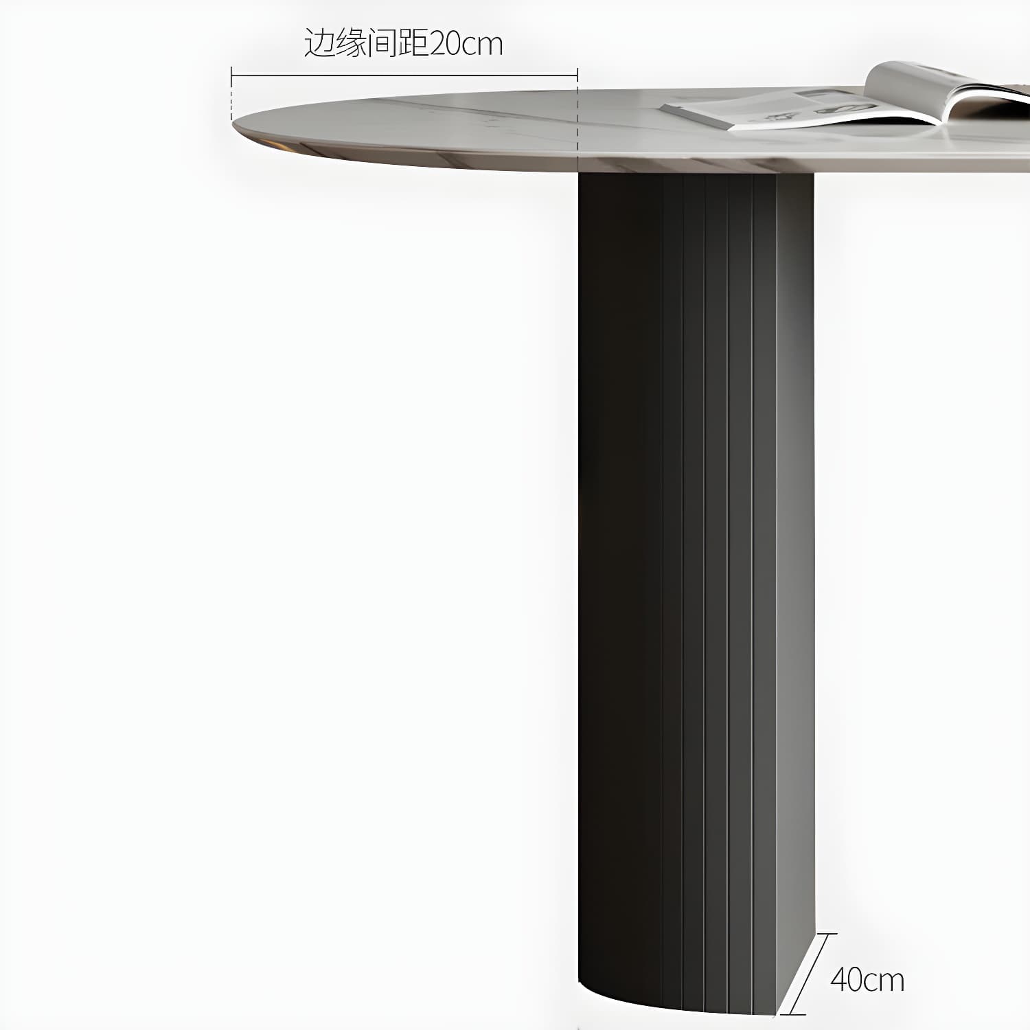 Modern Oval Dining Table Matte Finish Double Pedestal Table for Home thumbnail 6