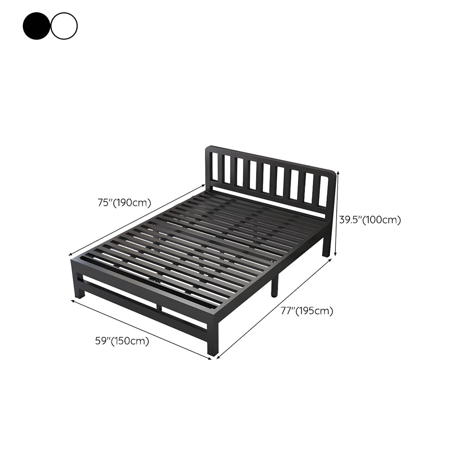 Modern Metal Bed Frame with Legs and Non-Upholstered Solid Color Design thumbnail 13