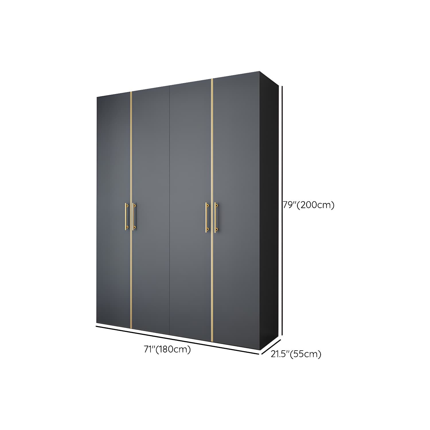 Modern Wardrobe Closet Grey Engineered Wood Wardrobe Cabinet thumbnail 12